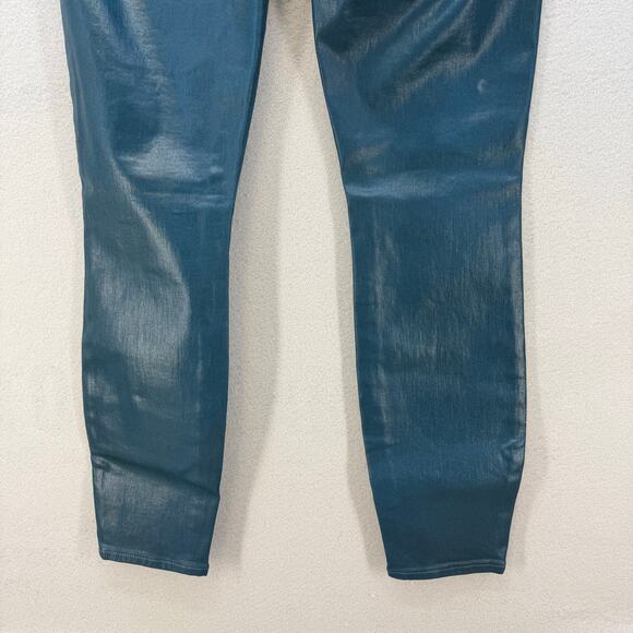 7 for All Mankind Jeans Women's 26 (2)Teal Blue High Waist Ankle Skinny NWT - Picture 4 of 16